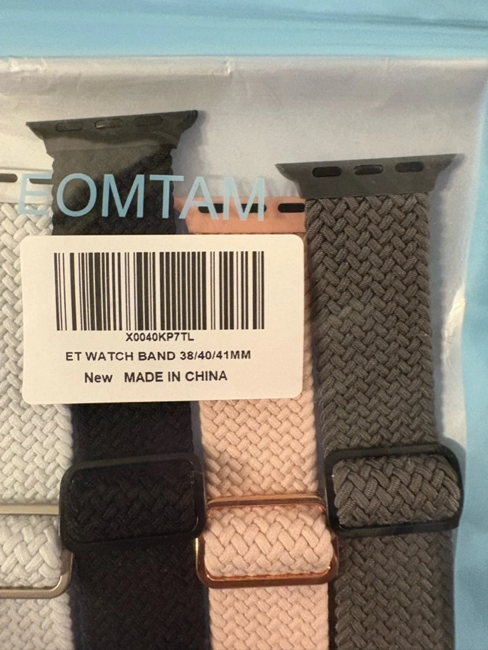 The Eomtam 5 Pack Stretchy Apple Nylon Watch Bands for Apple 42/44/45MM watches.